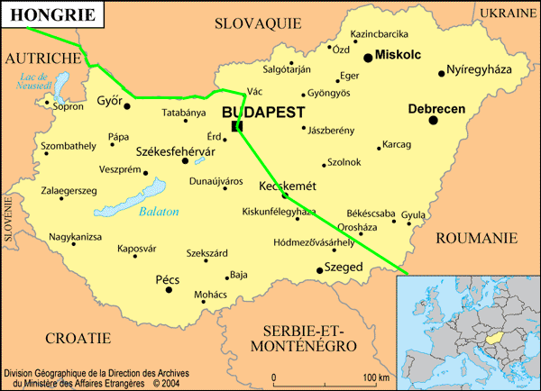 hongrie map